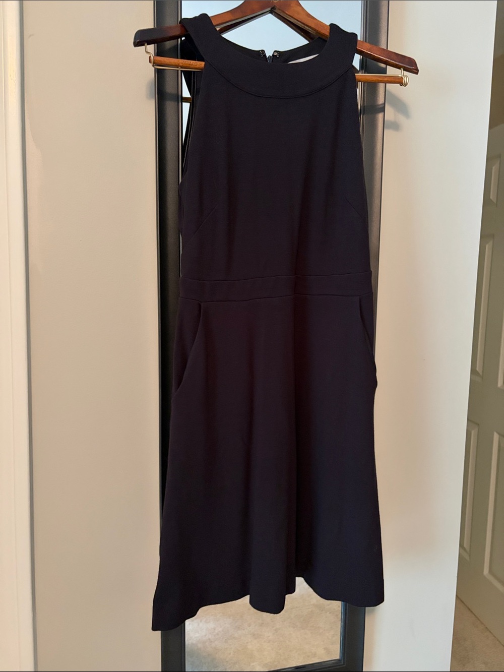LOFT Black A-Line Sleeveless Dress-Skirt